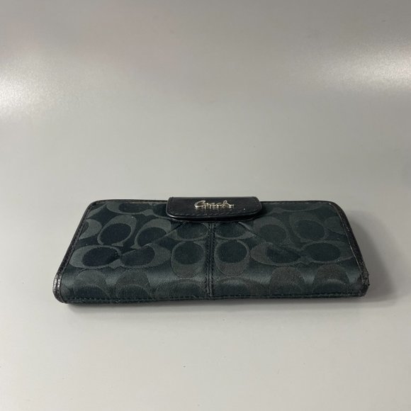 Coach Accordion Black Signature C Bifold Long Wallet - Picture 7 of 15